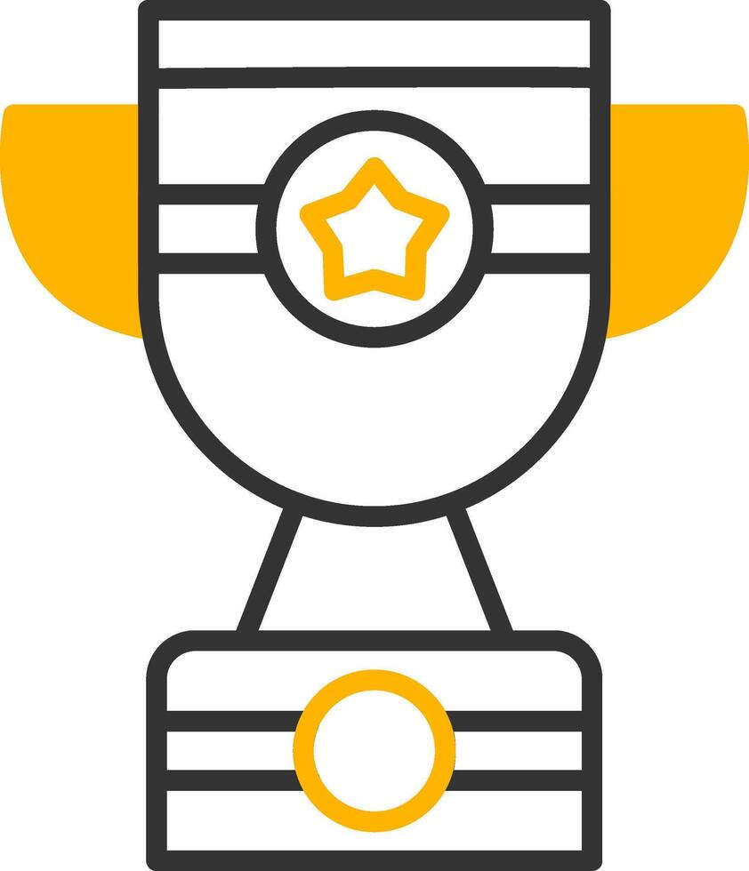 Digital Achievement Trophy Line Two Color vector