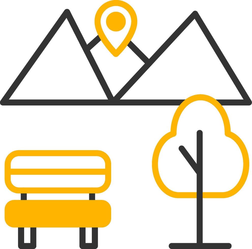 National Park Locator Icon Line Two Color vector
