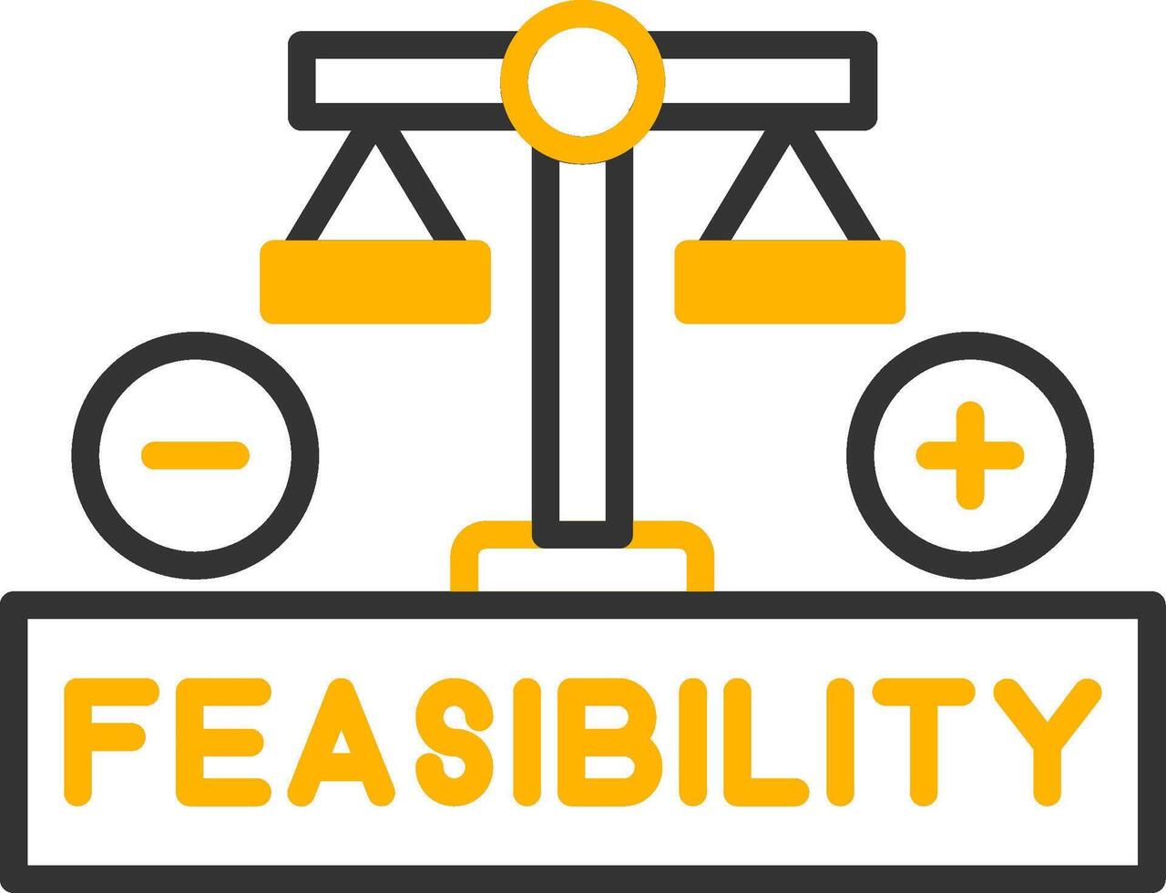 Economic Feasibility Risk Report Line Two Color vector
