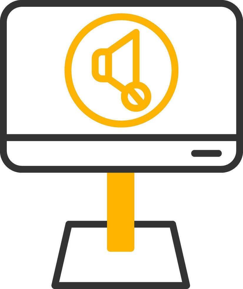 Red Mute Microphone Button Line Two Color vector