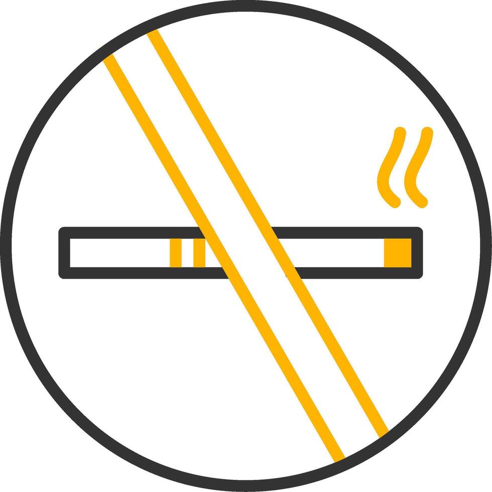 No Smoking Symbol Sign Line Two Color vector