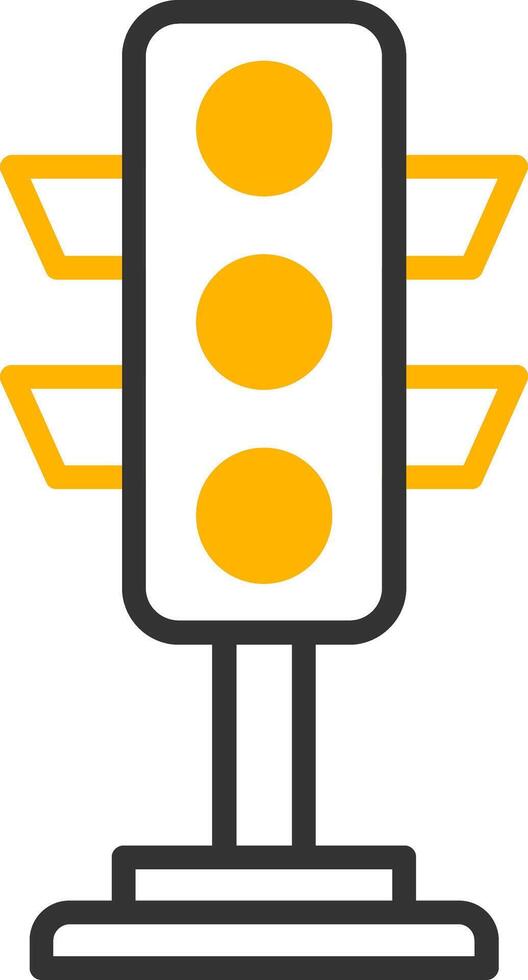 Signal Traffic Light Set Line Two Color vector