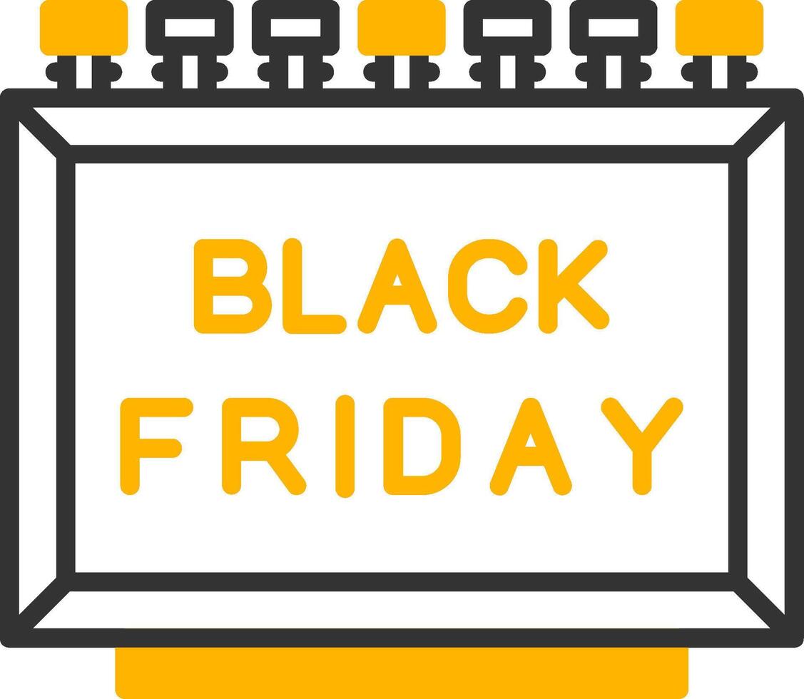 Black Friday Ad Billboard Line Two Color vector