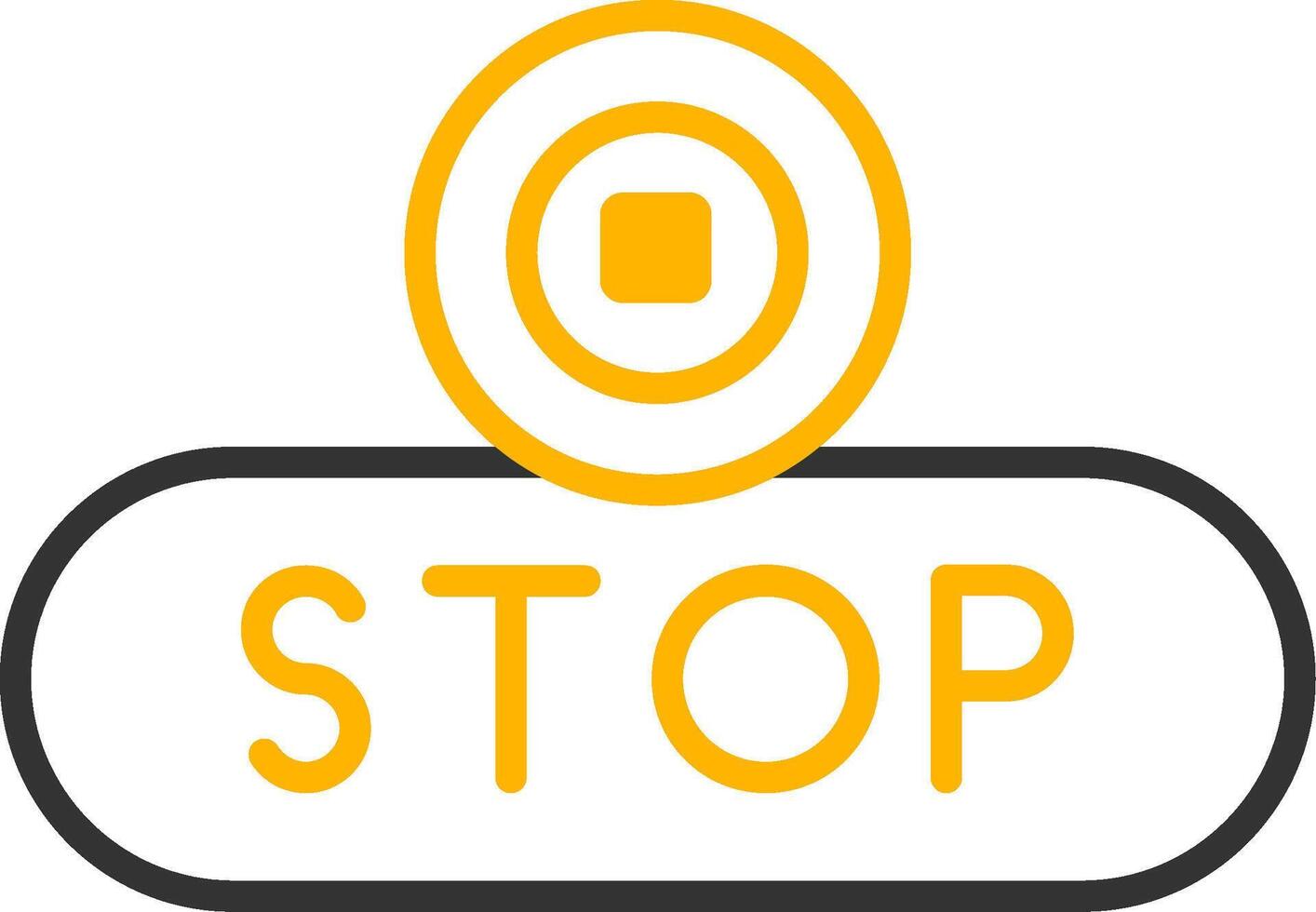 Stop Playback Button Line Two Color vector