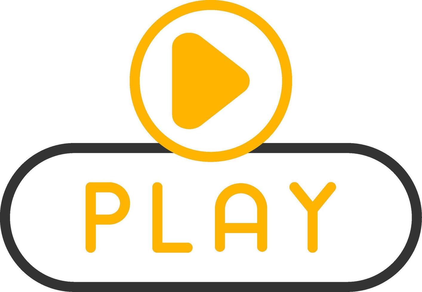 Media Play Button Line Two Color vector