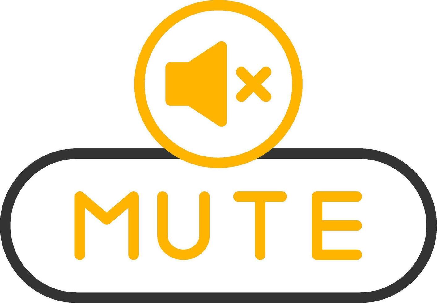 Mute Sound Button Line Two Color vector