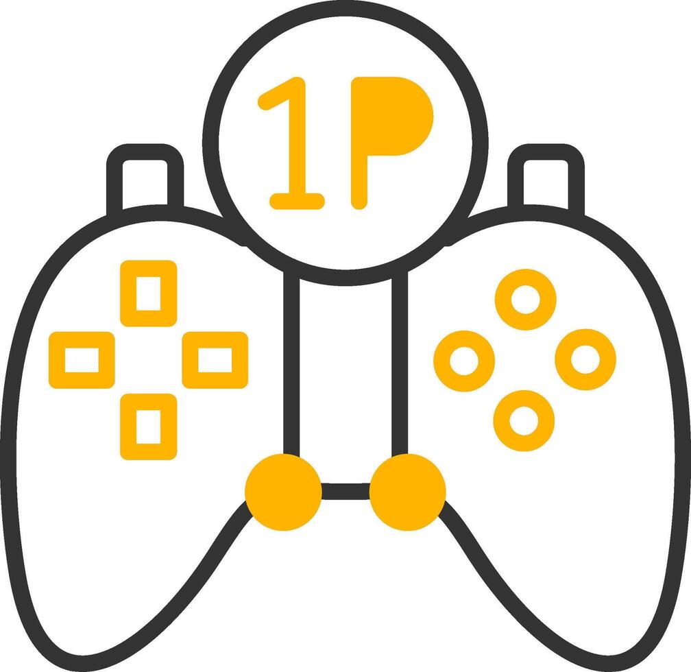 Story Driven Single Player Mode Line Two Color vector