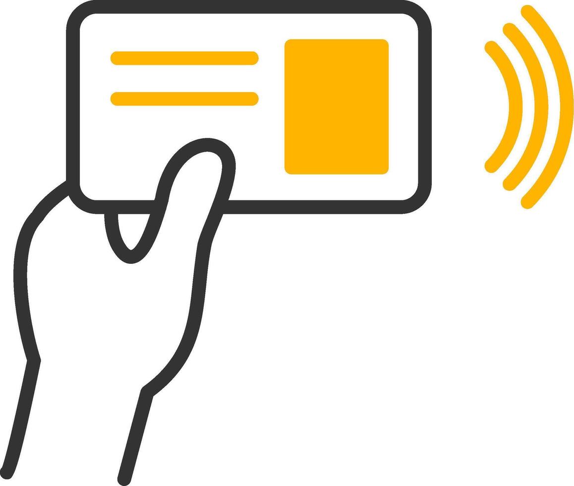 NFC Card Reader Terminal Line Two Color vector