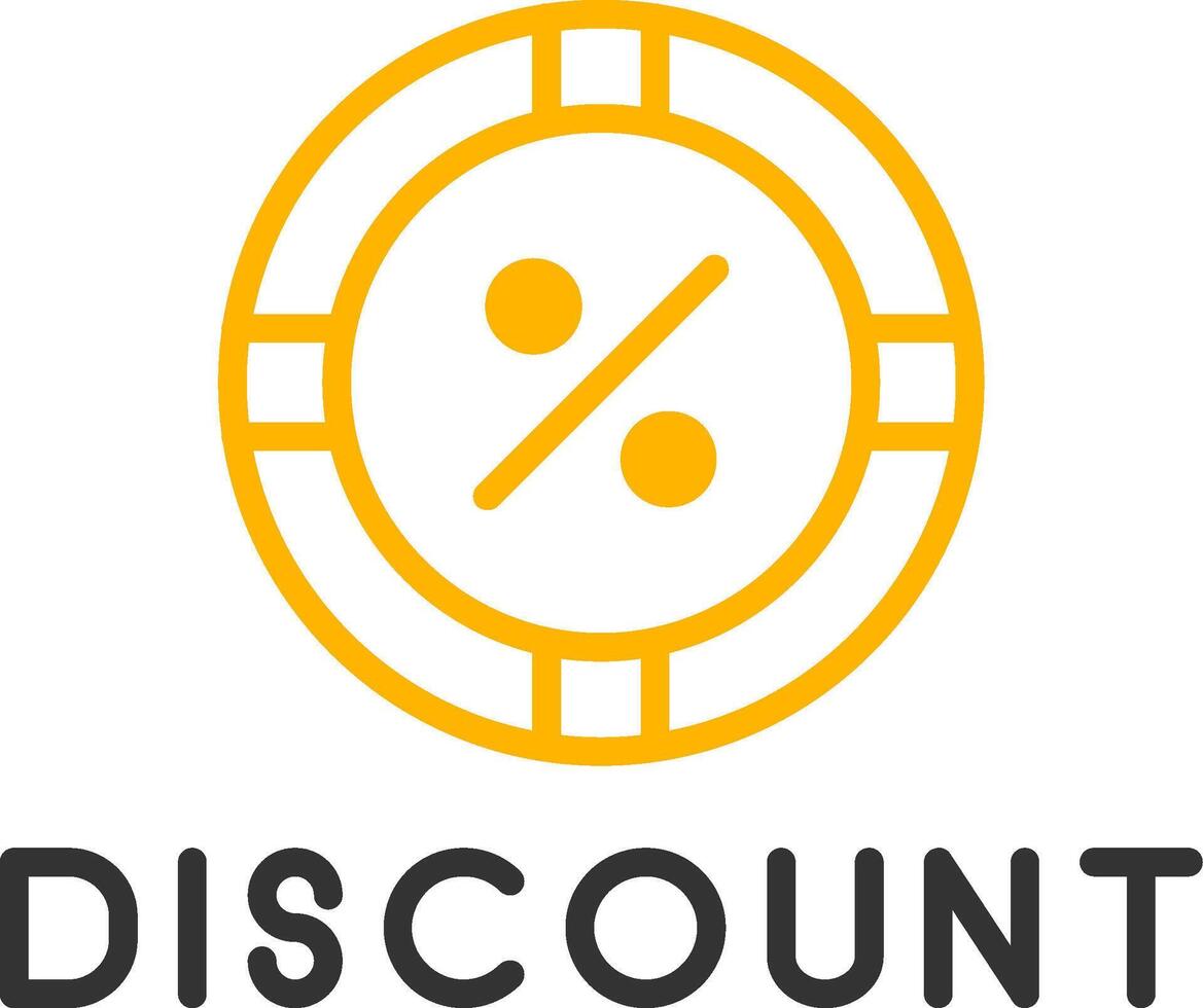 Discount Offer Notification Line Two Color vector
