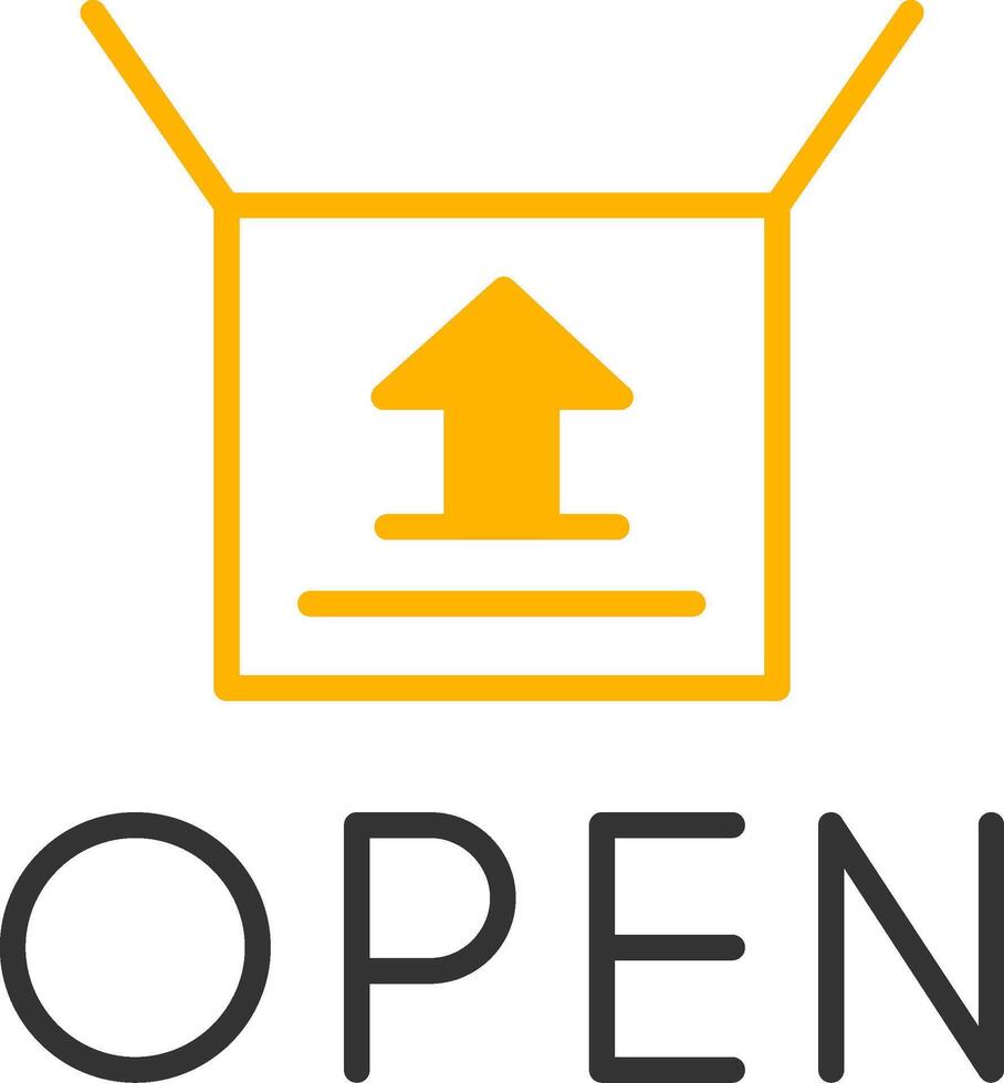 Business Now Open Sign Line Two Color vector