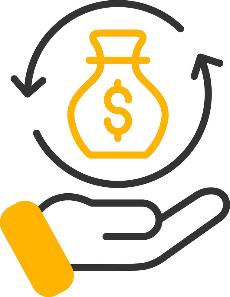 Revolving Glyph of Credit Line Two Color vector