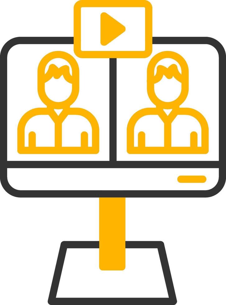 Instructor Led Business Webinar Line Two Color vector