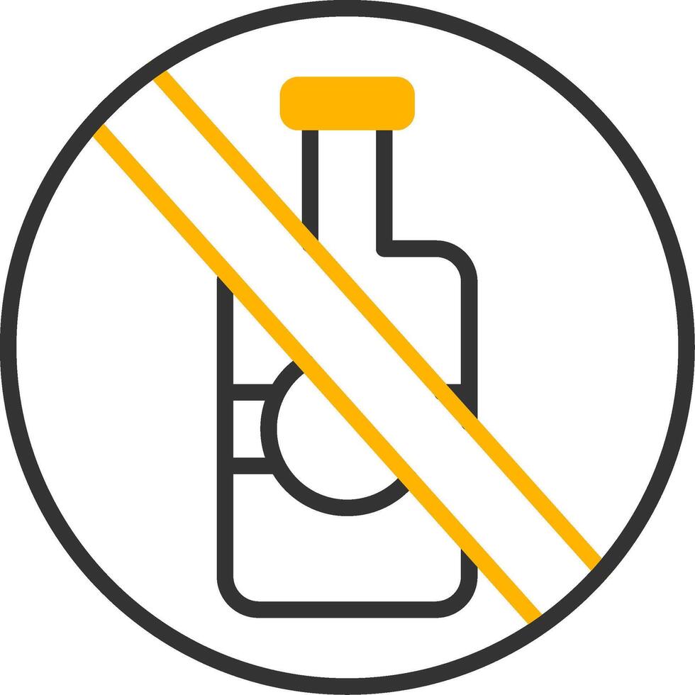 No Drinking Policy Notice Line Two Color vector