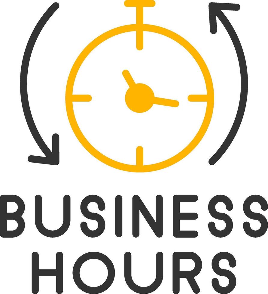Official Business Hours Notice Line Two Color vector