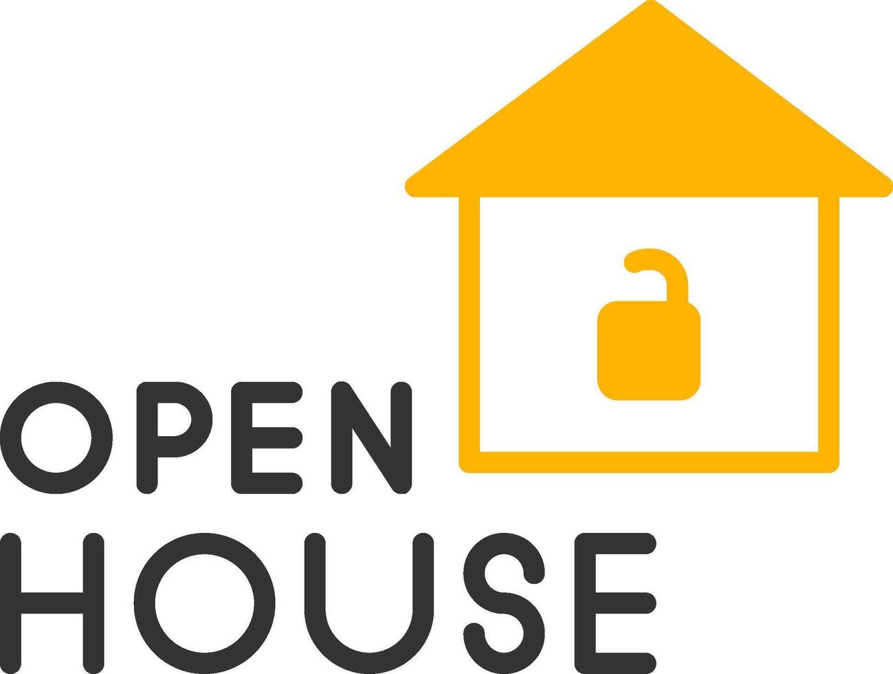 Property Open House Invitation Line Two Color vector