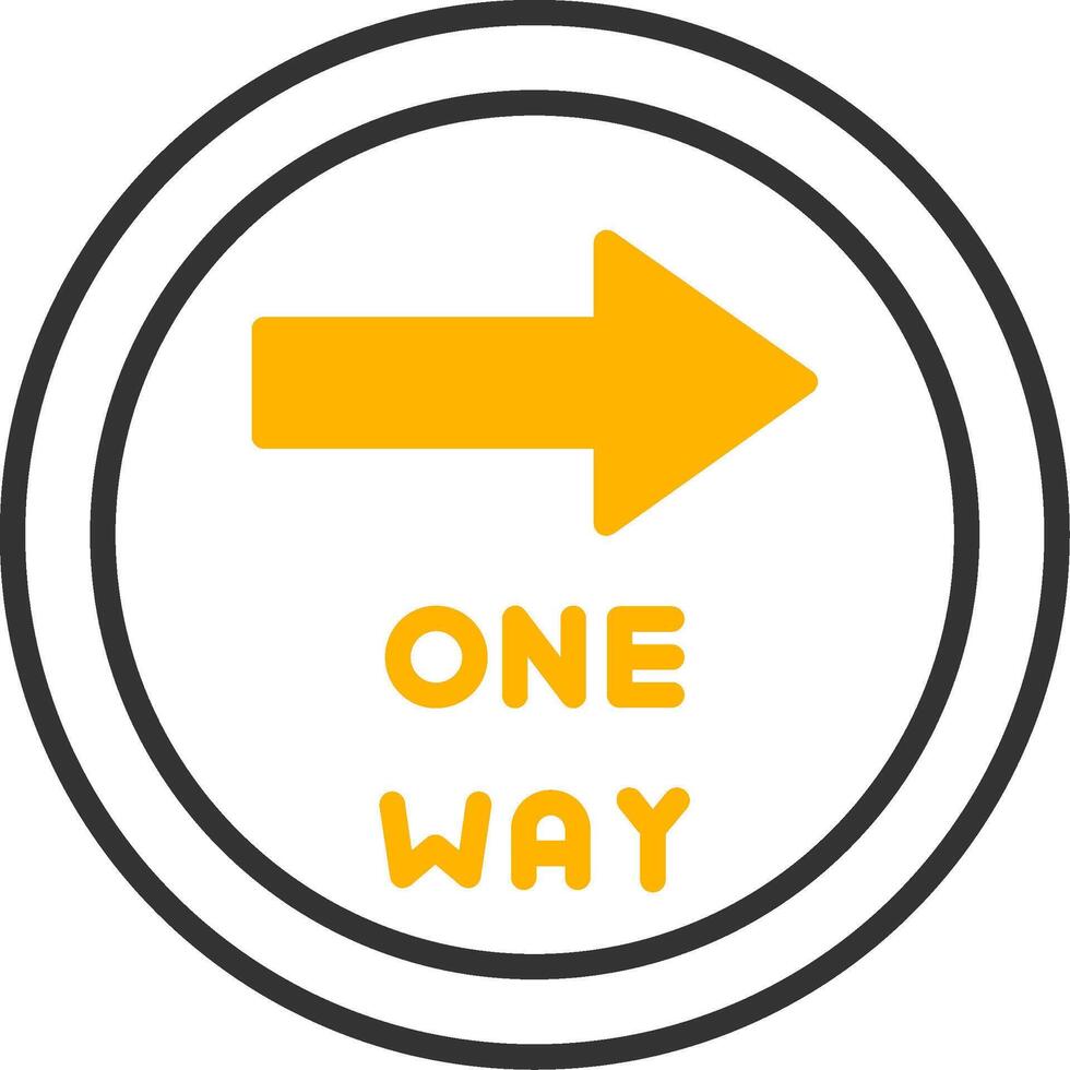 One Way Direction Arrow Line Two Color vector