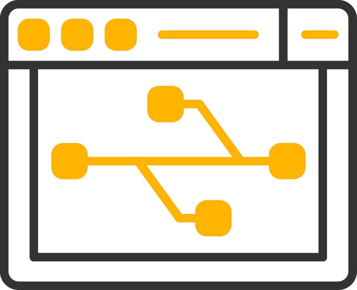Version Control Branch Icon Line Two Color vector