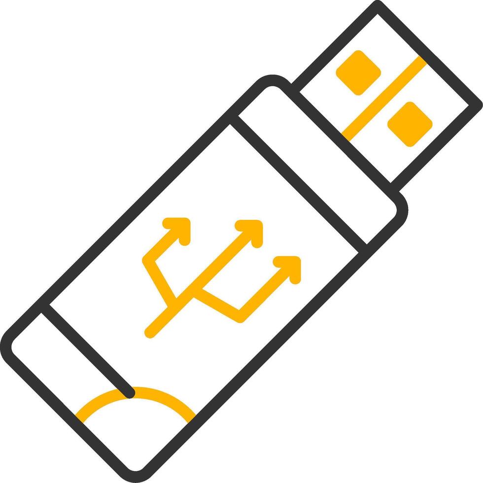 USB Storage Drive Line Two Color vector