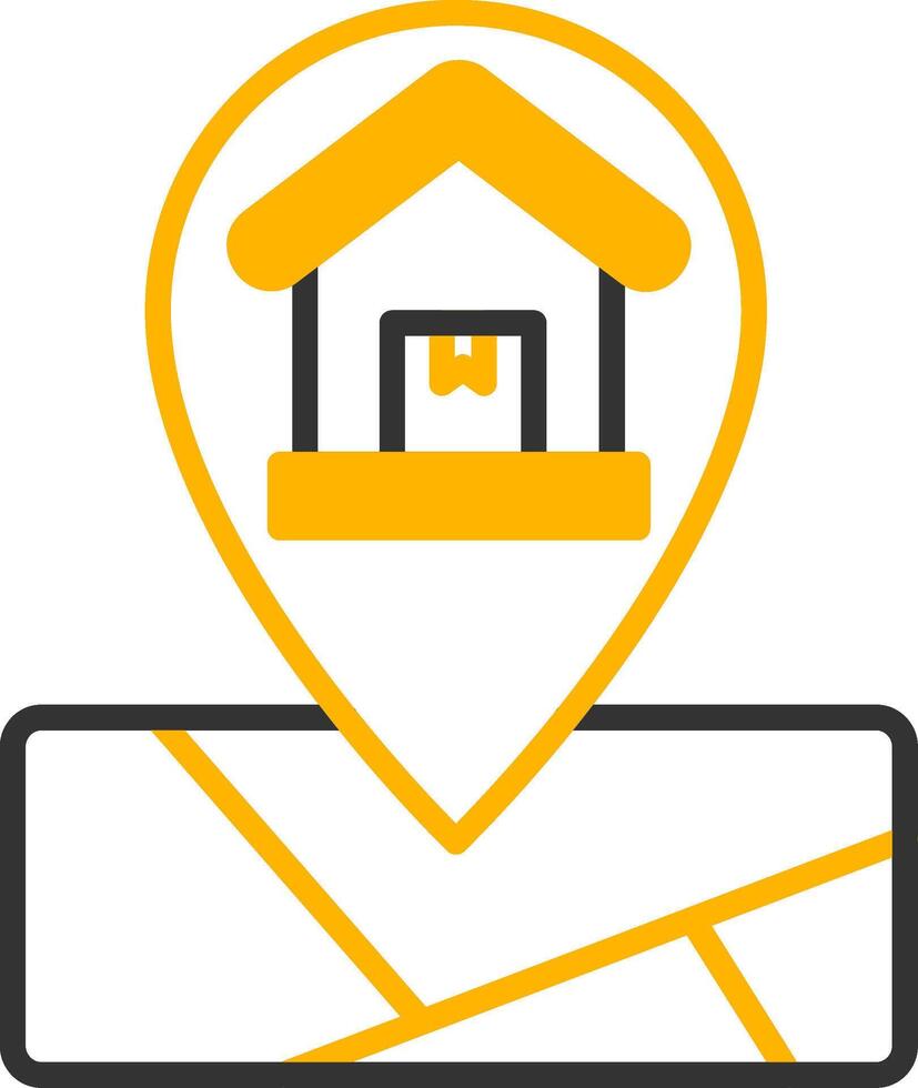 Logistics Warehouse Location Line Two Color vector