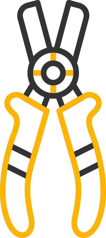 Compact Wire Cutter Line Two Color vector