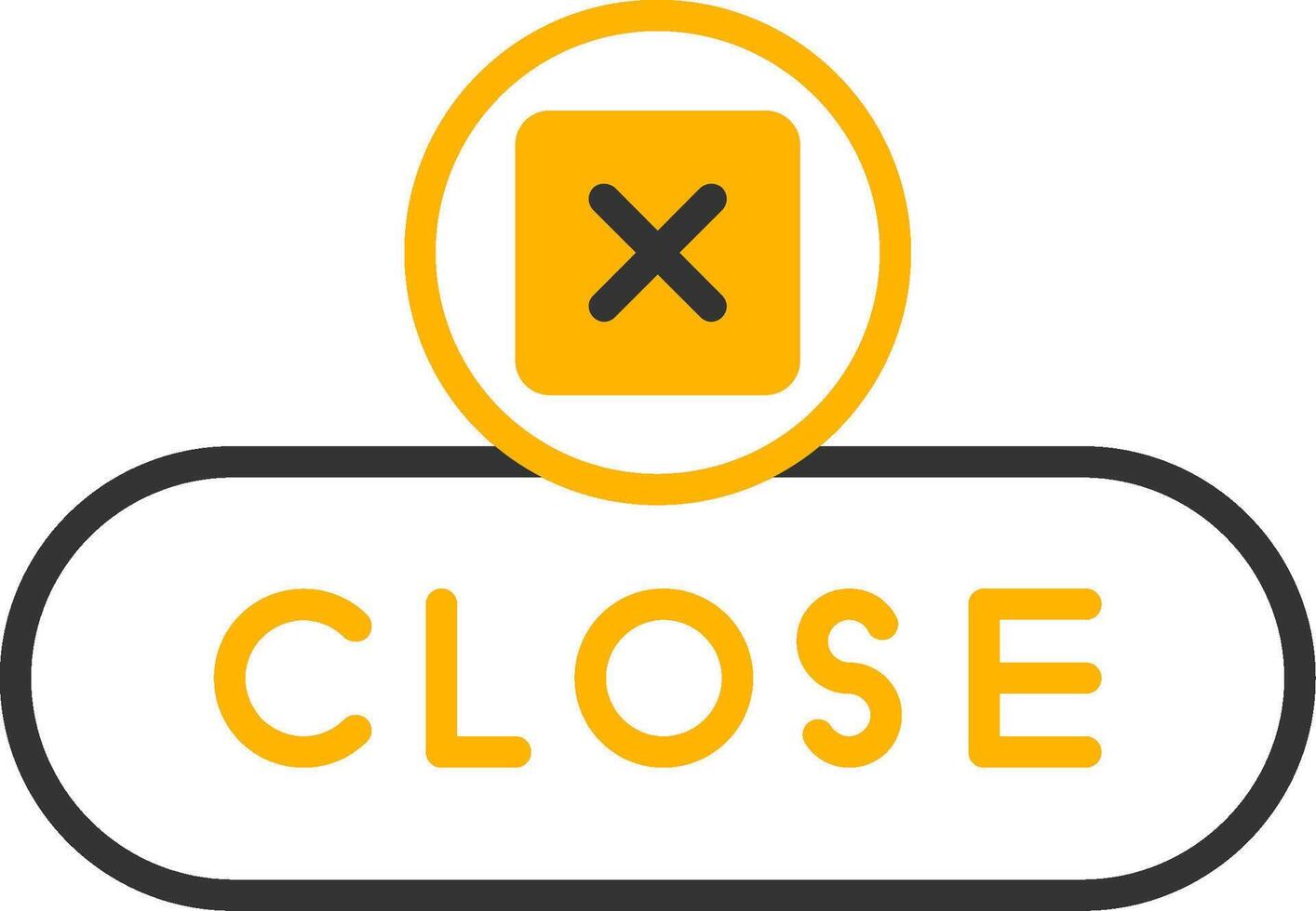 Close Window Button Line Two Color vector