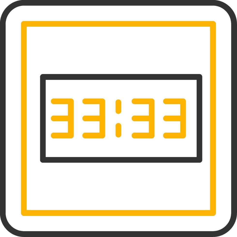 Real Time Digital Display Line Two Color vector