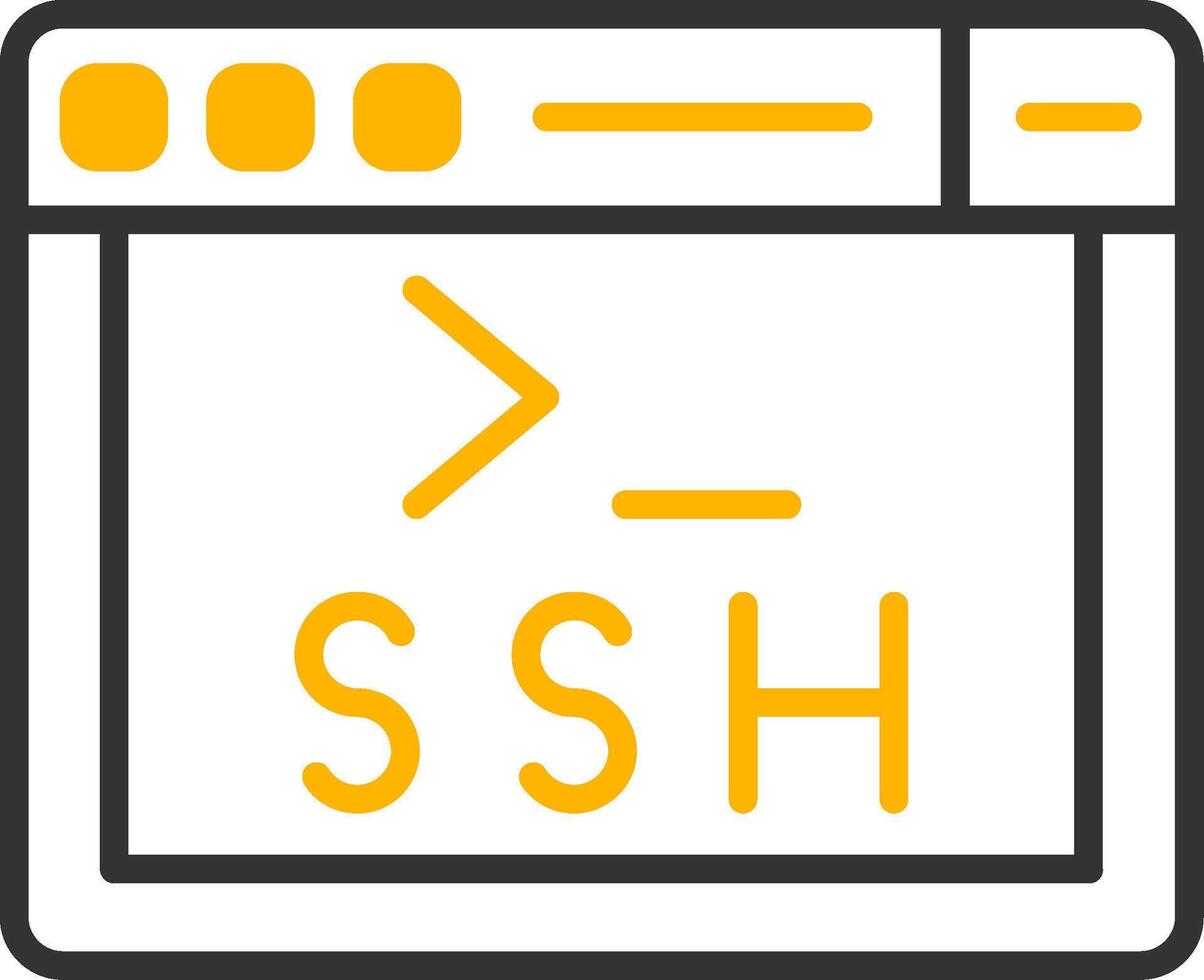 SSH Secure Access Symbol Line Two Color vector