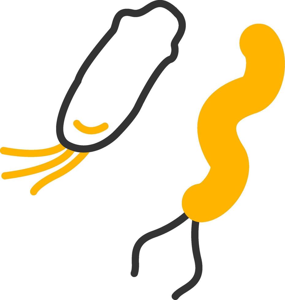 Spirillum minus Rat Bite Fever Bacteria Line Two Color vector