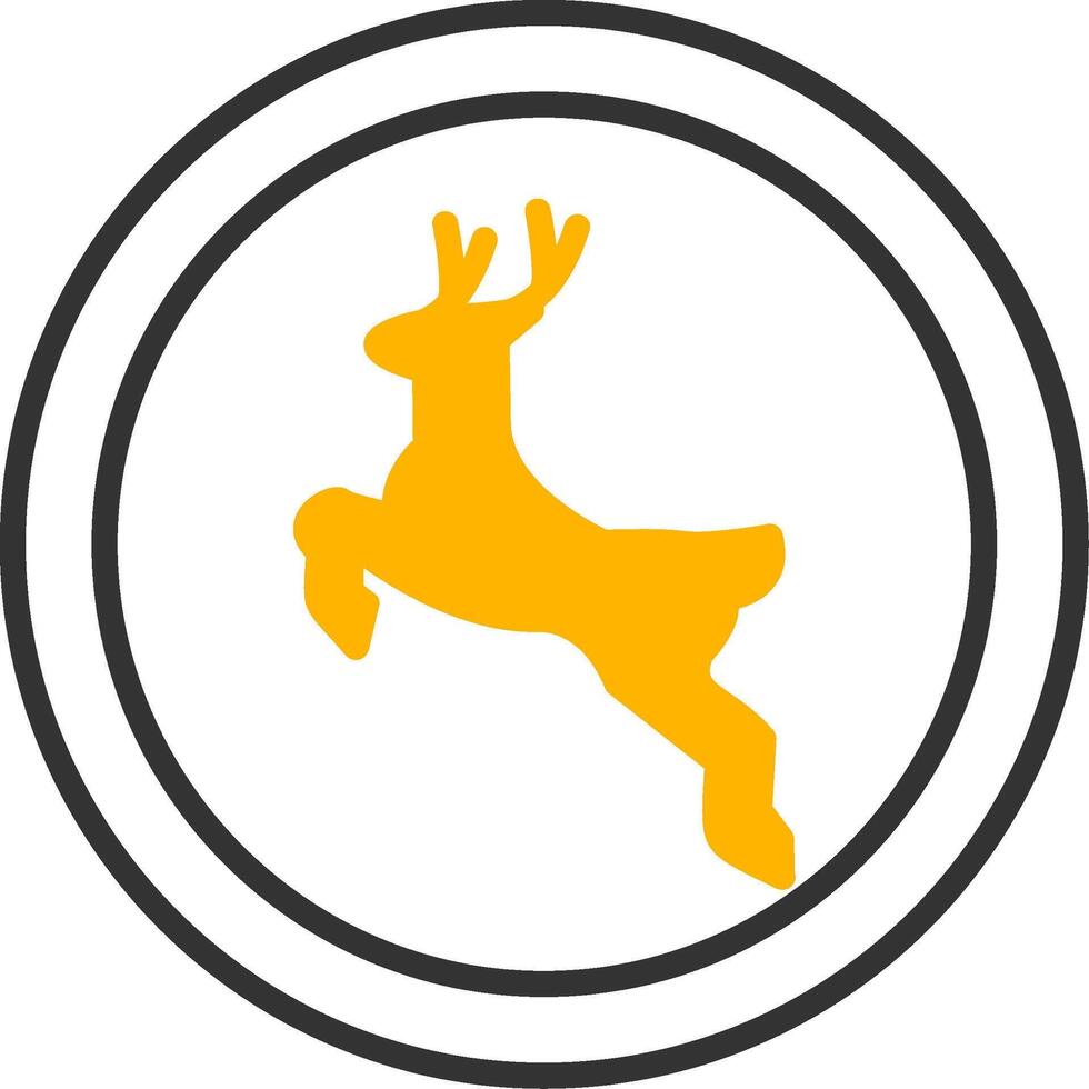Deer Animal Crossing Alert Line Two Color vector