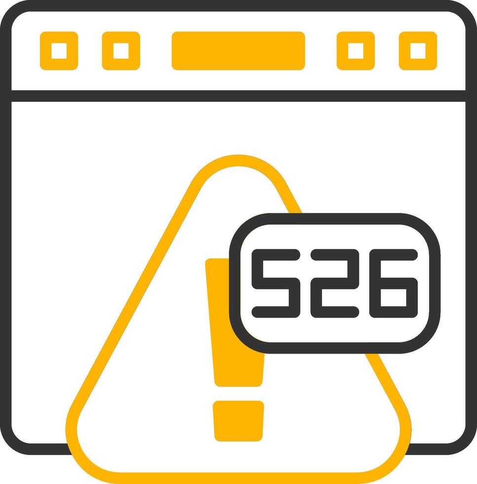 Error 526 Invalid SSL Certificate Line Two Color vector