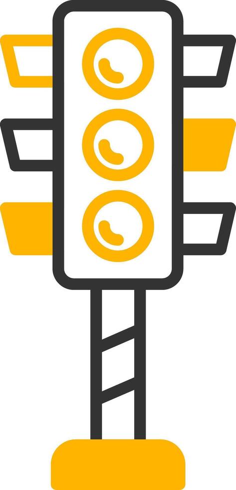 Colored Train Signal Light Line Two Color vector