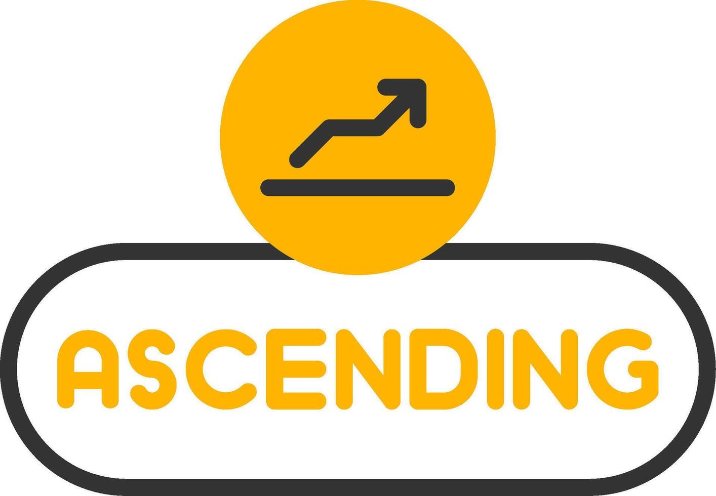 Ascending Order Button Line Two Color vector