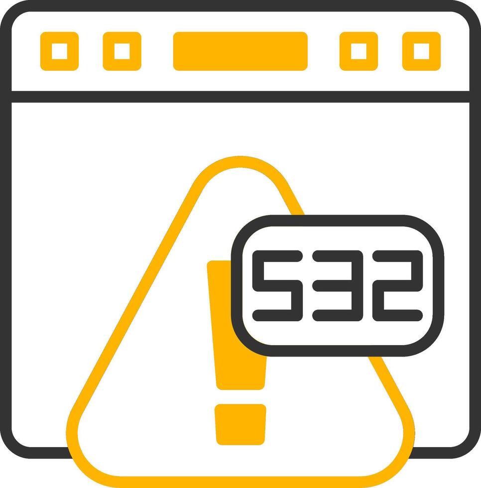 error 532 servidor sobrecargado alerta línea dos color vector