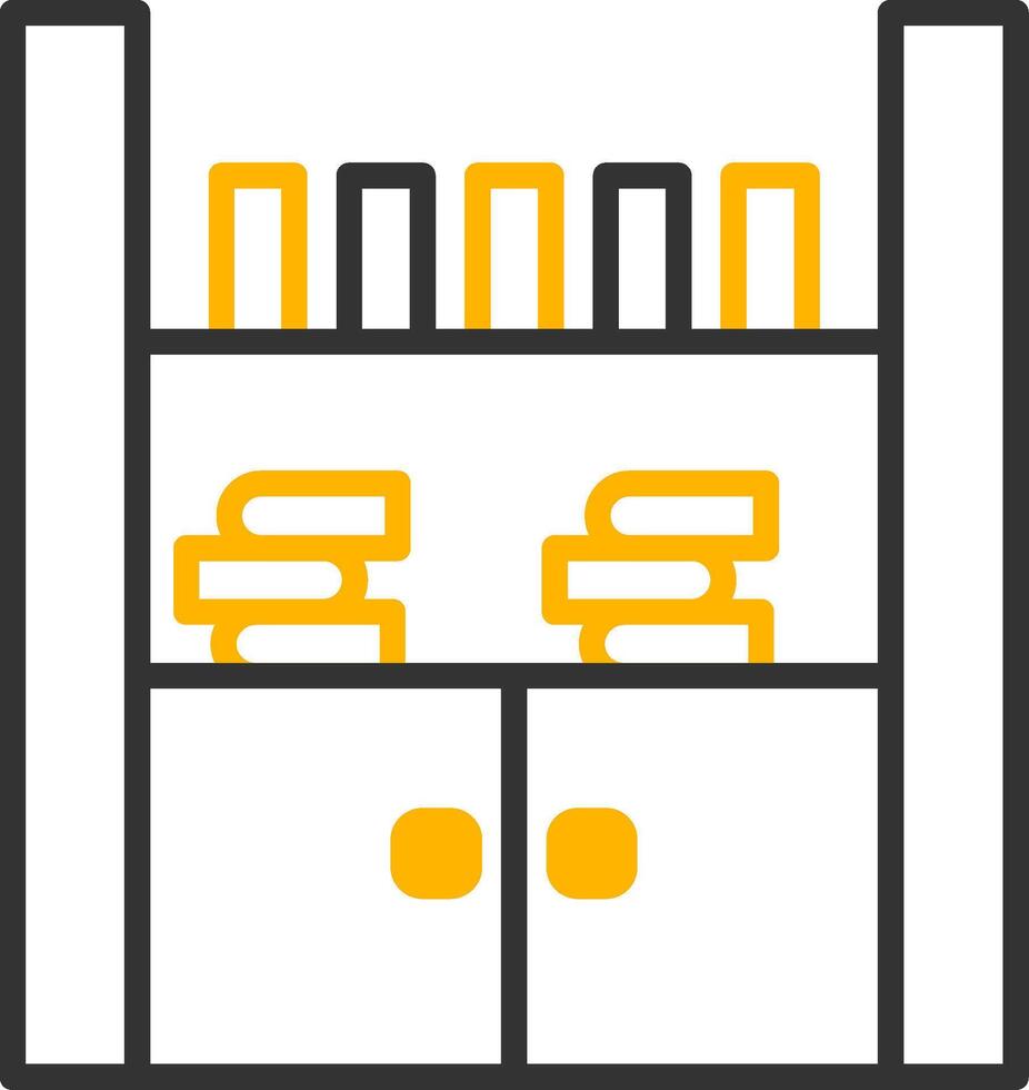 Quiet School Library Line Two Color vector
