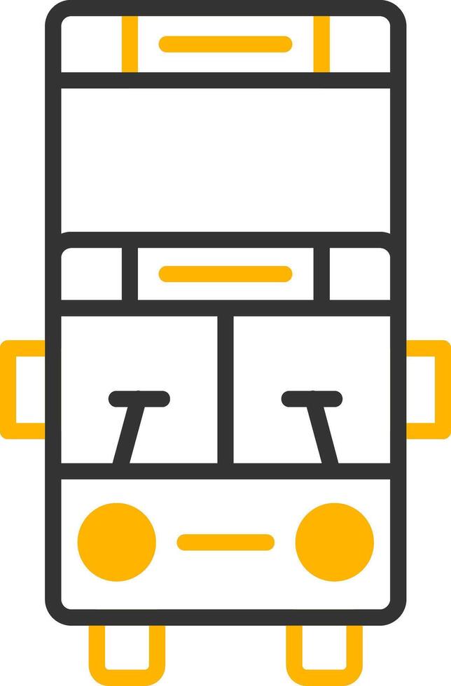 Two Level Double Decker Bus Line Two Color vector