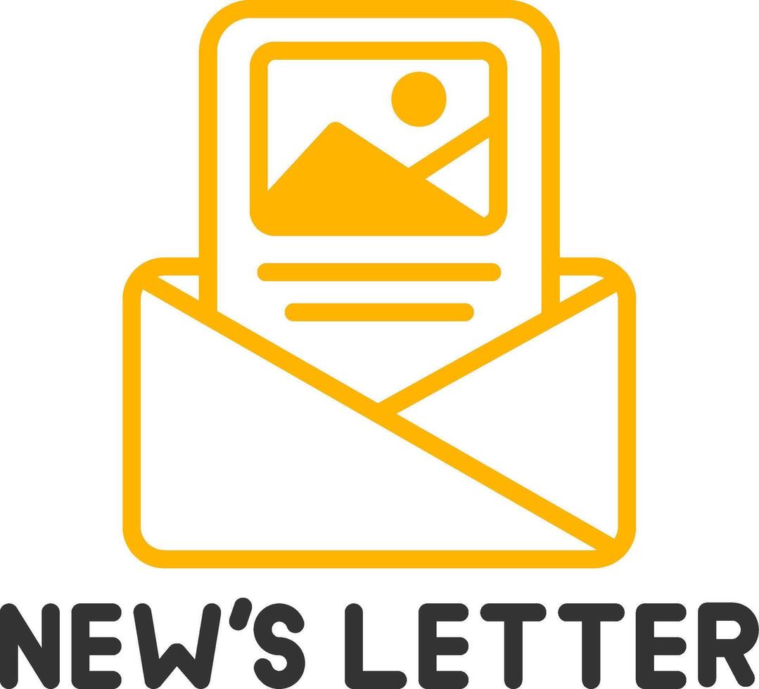 Weekly Newsletter Notice Line Two Color vector