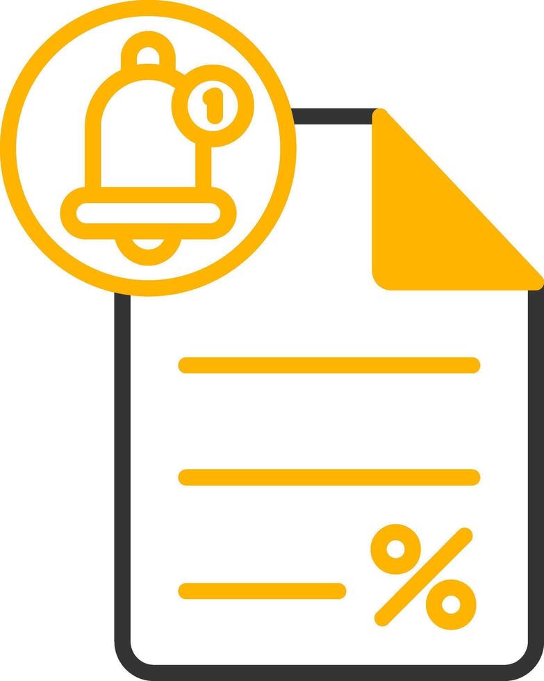 Loan Notification Alert Bell Line Two Color vector