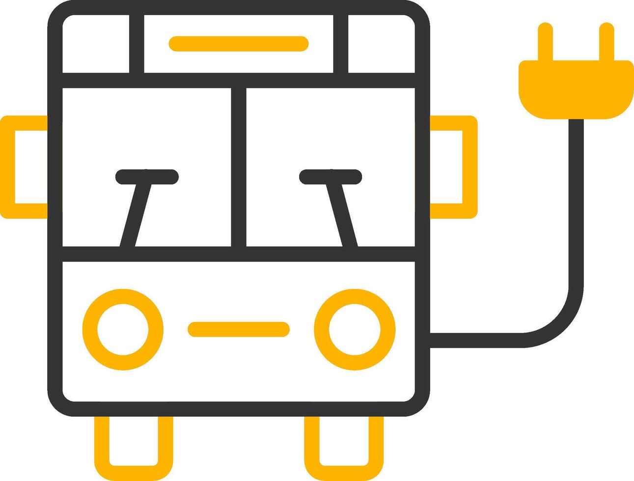 Eco Friendly Electric Bus Line Two Color vector