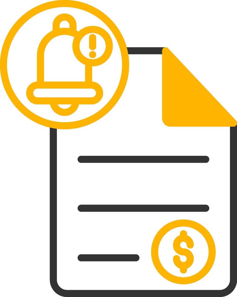 Bank Loan Alert Symbol Line Two Color vector