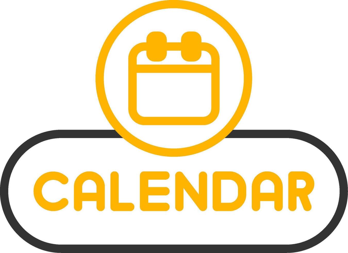 Open Calendar Button Line Two Color vector