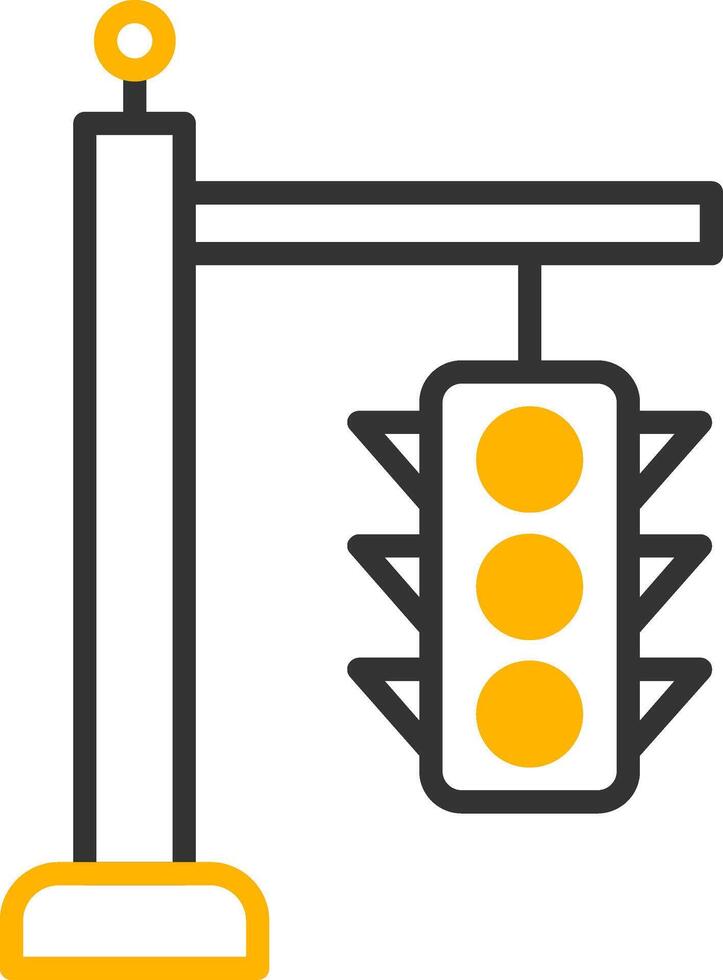 Signal Light Intersection Line Two Color vector