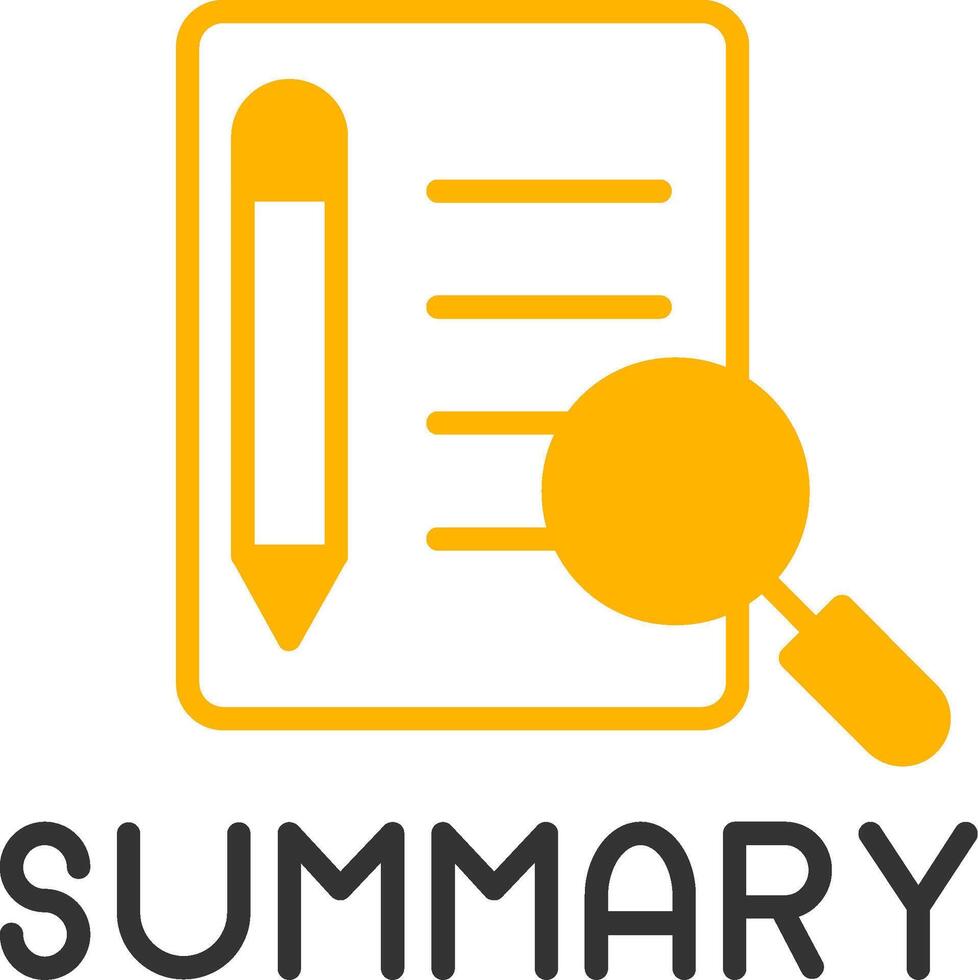 Condensed Summary Overview Line Two Color vector