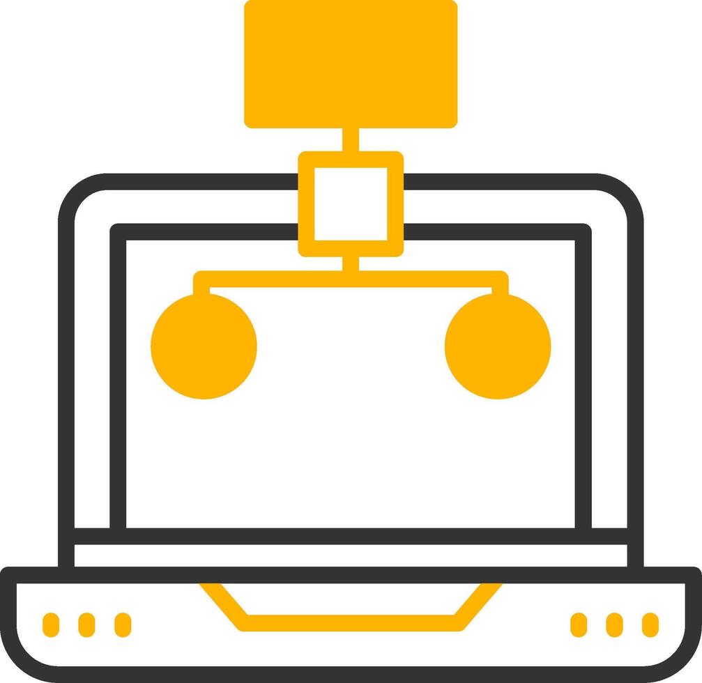 Structured Database Server Line Two Color vector