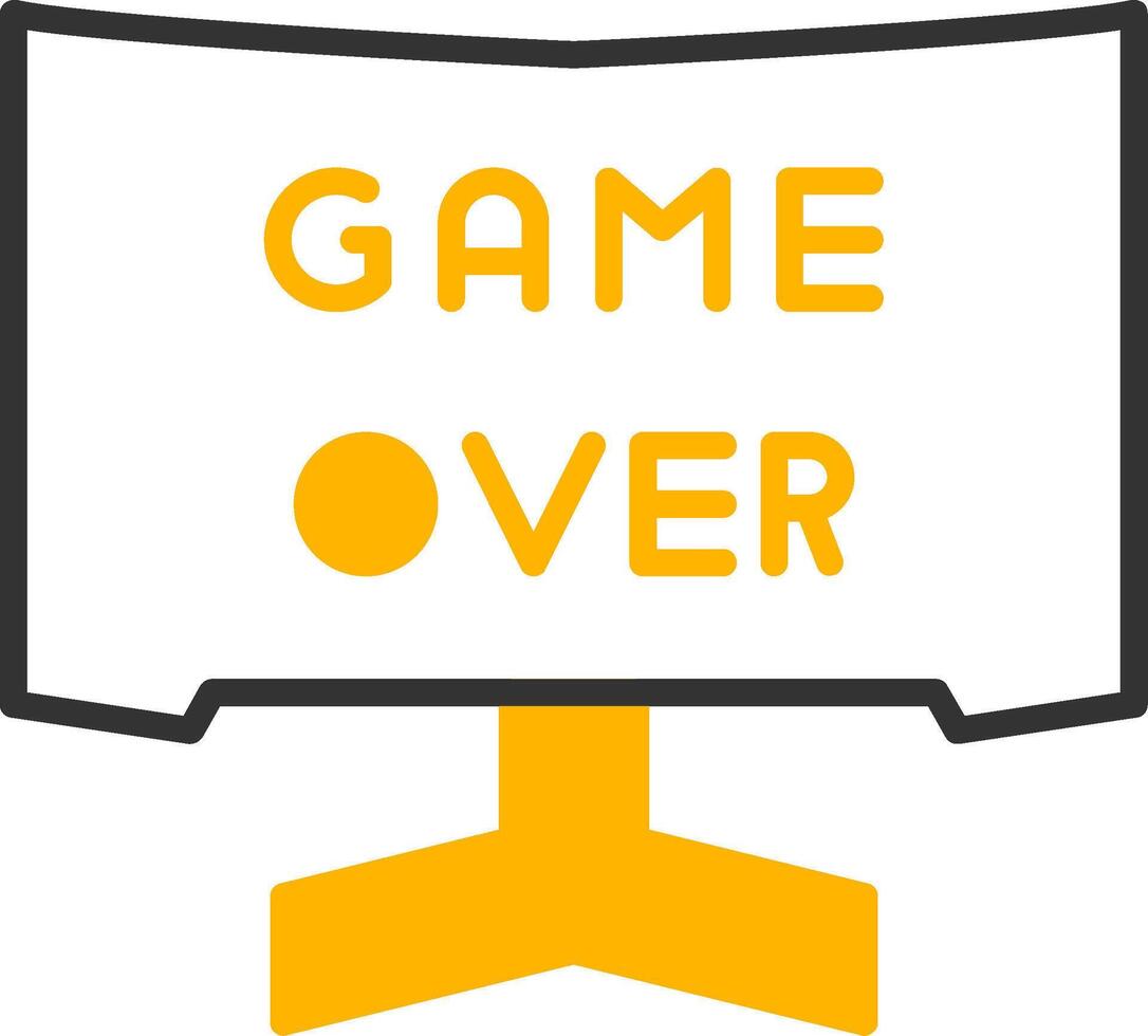 Game Over Line Two Color vector