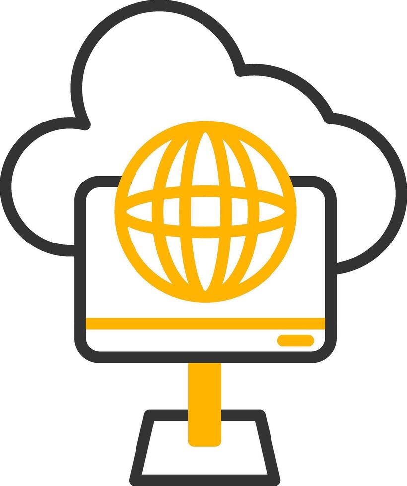 Remote Desktop Access Service Line Two Color vector