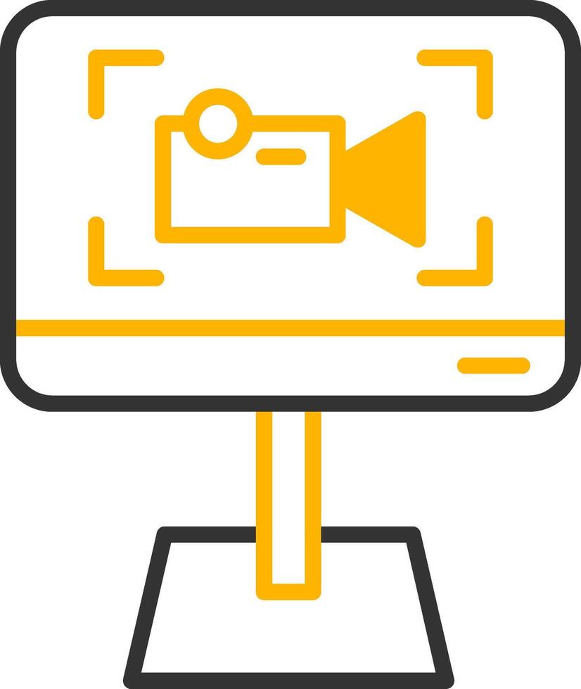 construido en pantalla grabación aplicación línea dos color vector