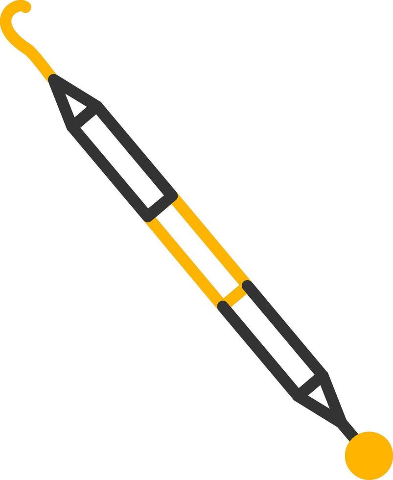 Flexible Dental Pick Sticks Line Two Color vector