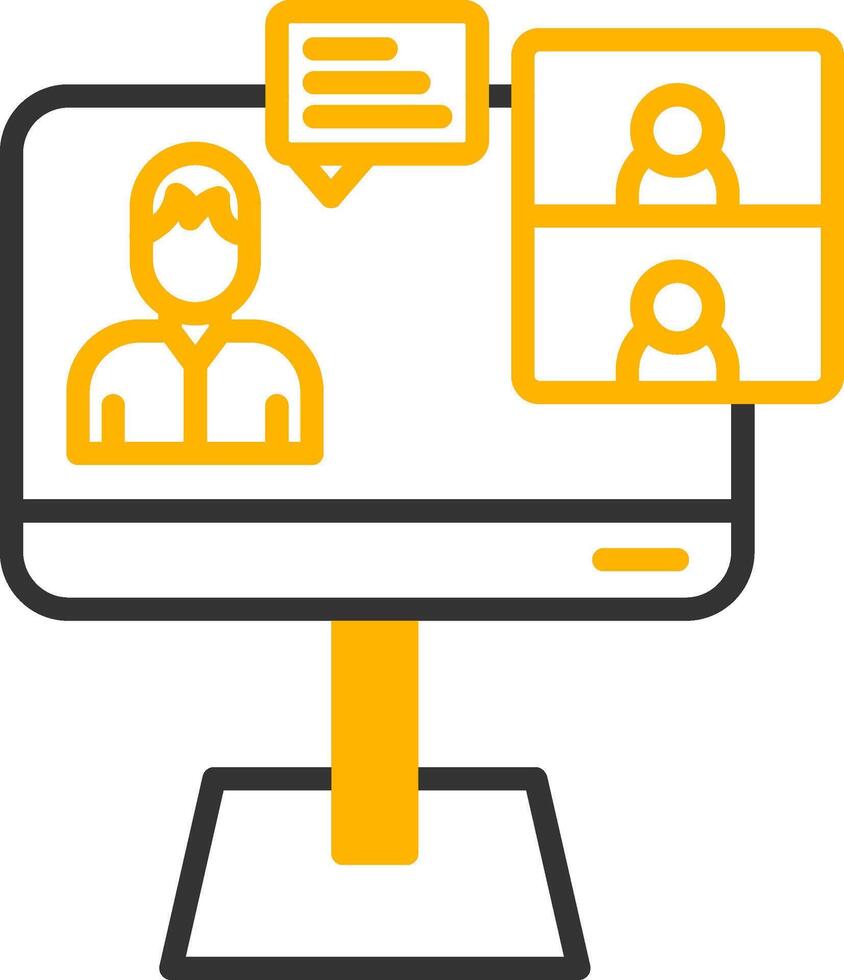 E Learning OnGlyph Training Module Line Two Color vector
