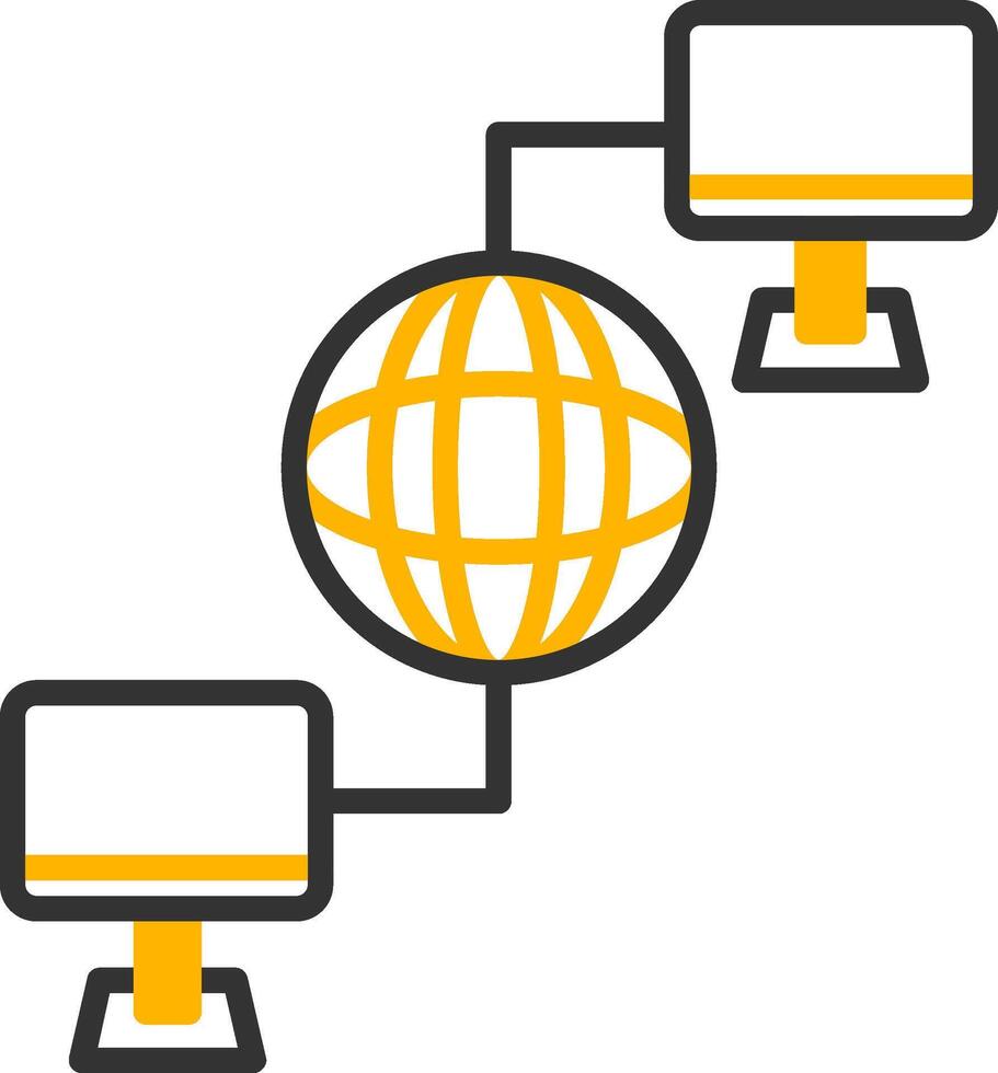 Remote Desktop Control Access Line Two Color vector