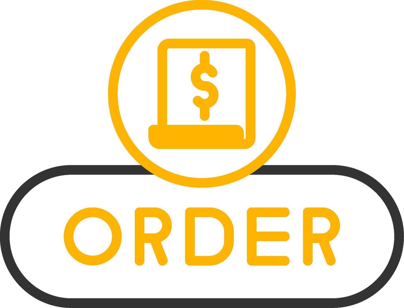 Place Order Button Line Two Color vector